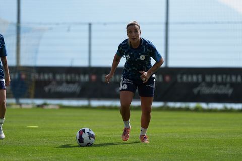Crans-Montana, Switzerland - July 25: Gloria Marinelli (9 SFCCF) during the AXA Women's Super League match between Servette FC Chenois Feminin and FC Sion Feminin at Stade du Christ-Roi on July 25, 2026 in Crans-Montana, Switzerland.
