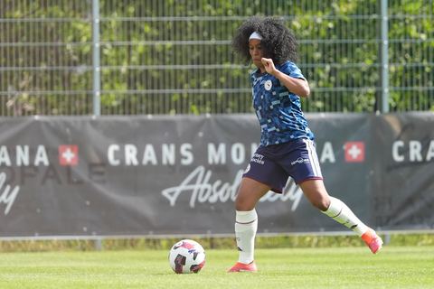 Crans-Montana, Switzerland - July 25: Cardia Mickaella Francoise Halooa (12 SFCCF) during the AXA Women's Super League match between Servette FC Chenois Feminin and FC Sion Feminin at Stade du Christ-Roi on July 25, 2026 in Crans-Montana, Switzerland.