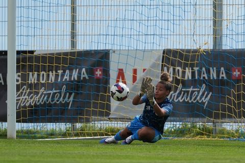 Crans-Montana, Switzerland - July 25: Le Page Manon (30 SFCCF) during the AXA Women's Super League match between Servette FC Chenois Feminin and FC Sion Feminin at Stade du Christ-Roi on July 25, 2026 in Crans-Montana, Switzerland.
