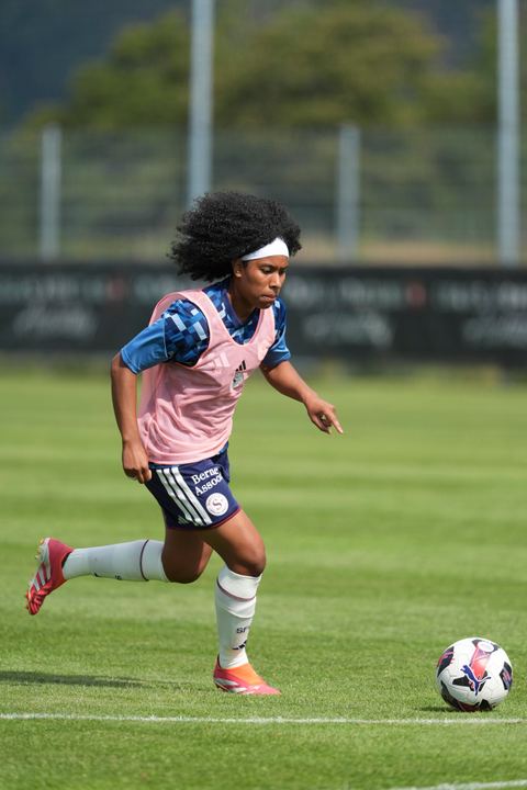 Crans-Montana, Switzerland - July 25: Cardia Mickaella Francoise Halooa (12 SFCCF) during the AXA Women's Super League match between Servette FC Chenois Feminin and FC Sion Feminin at Stade du Christ-Roi on July 25, 2026 in Crans-Montana, Switzerland.
