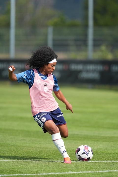 Crans-Montana, Switzerland - July 25: Cardia Mickaella Francoise Halooa (12 SFCCF) during the AXA Women's Super League match between Servette FC Chenois Feminin and FC Sion Feminin at Stade du Christ-Roi on July 25, 2026 in Crans-Montana, Switzerland.