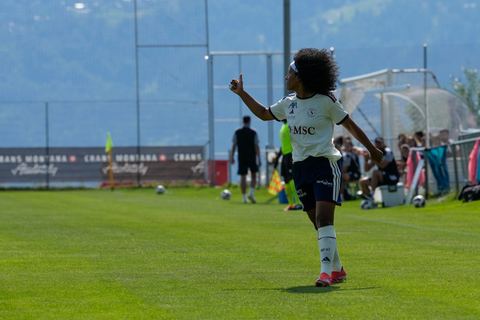 Crans-Montana, Switzerland - July 25: Cardia Mickaella Francoise Halooa (12 SFCCF) during the AXA Women's Super League match between Servette FC Chenois Feminin and FC Sion Feminin at Stade du Christ-Roi on July 25, 2026 in Crans-Montana, Switzerland.