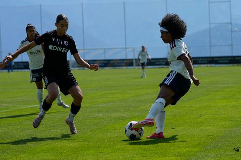 Crans-Montana, Switzerland - July 25: Cardia Mickaella Francoise Halooa (12 SFCCF) during the AXA Women's Super League match between Servette FC Chenois Feminin and FC Sion Feminin at Stade du Christ-Roi on July 25, 2026 in Crans-Montana, Switzerland.