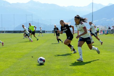 Crans-Montana, Switzerland - July 25: Daina Bourma (3 SFCCF) during the AXA Women's Super League match between Servette FC Chenois Feminin and FC Sion Feminin at Stade du Christ-Roi on July 25, 2026 in Crans-Montana, Switzerland.