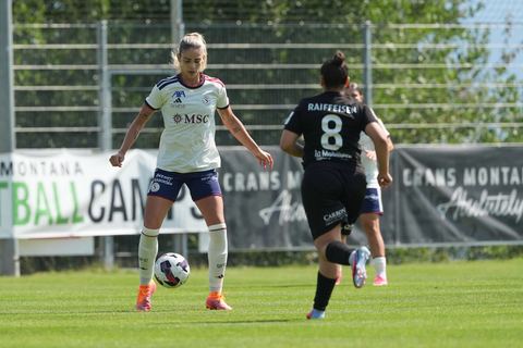 Crans-Montana, Switzerland - July 25: De al m da Eira Stefanie (64 SFCCF) during the AXA Women's Super League match between Servette FC Chenois Feminin and FC Sion Feminin at Stade du Christ-Roi on July 25, 2026 in Crans-Montana, Switzerland.