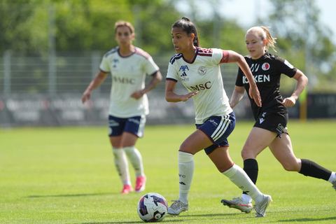 Crans-Montana, Switzerland - July 25: Daina Bourma (3 SFCCF) during the AXA Women's Super League match between Servette FC Chenois Feminin and FC Sion Feminin at Stade du Christ-Roi on July 25, 2026 in Crans-Montana, Switzerland.