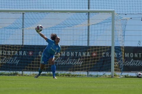 Crans-Montana, Switzerland - July 25: Weimar Jacintha Anouchka (13 SFCCF) during the AXA Women's Super League match between Servette FC Chenois Feminin and FC Sion Feminin at Stade du Christ-Roi on July 25, 2026 in Crans-Montana, Switzerland.