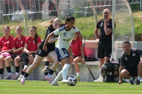 Crans-Montana, Switzerland - July 25: Daina Bourma (3 SFCCF) during the AXA Women's Super League match between Servette FC Chenois Feminin and FC Sion Feminin at Stade du Christ-Roi on July 25, 2026 in Crans-Montana, Switzerland.