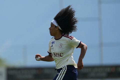Crans-Montana, Switzerland - July 25: Cardia Mickaella Francoise Halooa (12 SFCCF) during the AXA Women's Super League match between Servette FC Chenois Feminin and FC Sion Feminin at Stade du Christ-Roi on July 25, 2026 in Crans-Montana, Switzerland.