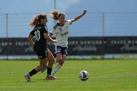 Crans-Montana, Switzerland - July 25: Carage Noemie (28 SFCCF) during the AXA Women's Super League match between Servette FC Chenois Feminin and FC Sion Feminin at Stade du Christ-Roi on July 25, 2026 in Crans-Montana, Switzerland.