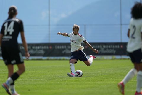 Crans-Montana, Switzerland - July 25: Andonova Natasha (7 SFCCF) during the AXA Women's Super League match between Servette FC Chenois Feminin and FC Sion Feminin at Stade du Christ-Roi on July 25, 2026 in Crans-Montana, Switzerland.
