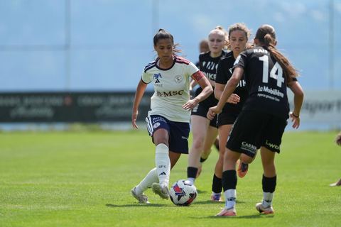 Crans-Montana, Switzerland - July 25: Daina Bourma (3 SFCCF) during the AXA Women's Super League match between Servette FC Chenois Feminin and FC Sion Feminin at Stade du Christ-Roi on July 25, 2026 in Crans-Montana, Switzerland.