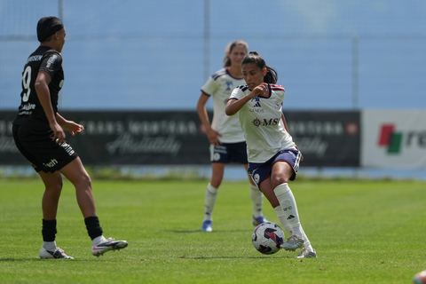 Crans-Montana, Switzerland - July 25: Daina Bourma (3 SFCCF) during the AXA Women's Super League match between Servette FC Chenois Feminin and FC Sion Feminin at Stade du Christ-Roi on July 25, 2026 in Crans-Montana, Switzerland.