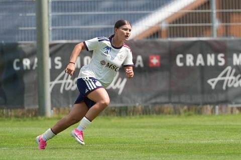 Crans-Montana, Switzerland - July 25: Chiara Wallin (20 SFCCF) during the AXA Women's Super League match between Servette FC Chenois Feminin and FC Sion Feminin at Stade du Christ-Roi on July 25, 2026 in Crans-Montana, Switzerland.