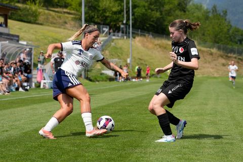 Crans-Montana, Switzerland - July 25: Gloria Marinelli (9 SFCCF) during the AXA Women's Super League match between Servette FC Chenois Feminin and FC Sion Feminin at Stade du Christ-Roi on July 25, 2026 in Crans-Montana, Switzerland.