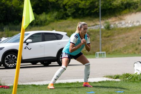 Crans-Montana, Switzerland - July 25: De al m da Eira Stefanie (64 SFCCF) during the AXA Women's Super League match between Servette FC Chenois Feminin and FC Sion Feminin at Stade du Christ-Roi on July 25, 2026 in Crans-Montana, Switzerland.