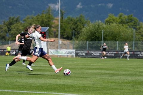 Crans-Montana, Switzerland - July 25: Gloria Marinelli (9 SFCCF) during the AXA Women's Super League match between Servette FC Chenois Feminin and FC Sion Feminin at Stade du Christ-Roi on July 25, 2026 in Crans-Montana, Switzerland.