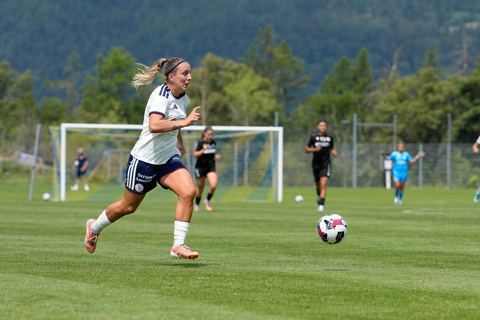 Crans-Montana, Switzerland - July 25: Gloria Marinelli (9 SFCCF) during the AXA Women's Super League match between Servette FC Chenois Feminin and FC Sion Feminin at Stade du Christ-Roi on July 25, 2026 in Crans-Montana, Switzerland.