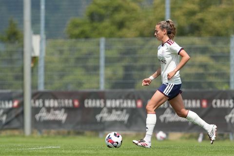 Crans-Montana, Switzerland - July 25: Ballest Sciora (14 SFCCF) during the AXA Women's Super League match between Servette FC Chenois Feminin and FC Sion Feminin at Stade du Christ-Roi on July 25, 2026 in Crans-Montana, Switzerland.