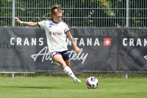 Crans-Montana, Switzerland - July 25: Ascension Martinez Salinas (8 SFCCF) during the AXA Women's Super League match between Servette FC Chenois Feminin and FC Sion Feminin at Stade du Christ-Roi on July 25, 2026 in Crans-Montana, Switzerland.