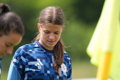 Crans-Montana, Switzerland - July 25: Petzoldt Emma Paola (35 SFCCF) during the AXA Women's Super League match between Servette FC Chenois Feminin and FC Sion Feminin at Stade du Christ-Roi on July 25, 2026 in Crans-Montana, Switzerland.