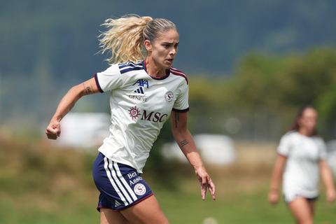 Crans-Montana, Switzerland - July 25: De al m da Eira Stefanie (64 SFCCF) during the AXA Women's Super League match between Servette FC Chenois Feminin and FC Sion Feminin at Stade du Christ-Roi on July 25, 2026 in Crans-Montana, Switzerland.