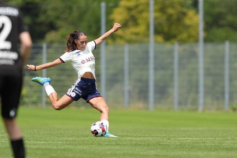 Crans-Montana, Switzerland - July 25: Amina Muratovic (23 SFCCF) during the AXA Women's Super League match between Servette FC Chenois Feminin and FC Sion Feminin at Stade du Christ-Roi on July 25, 2026 in Crans-Montana, Switzerland.