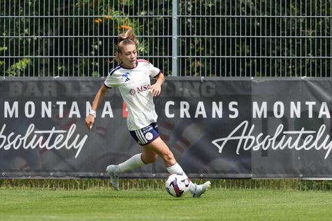 Crans-Montana, Switzerland - July 25: Ascension Martinez Salinas (8 SFCCF) during the AXA Women's Super League match between Servette FC Chenois Feminin and FC Sion Feminin at Stade du Christ-Roi on July 25, 2026 in Crans-Montana, Switzerland.