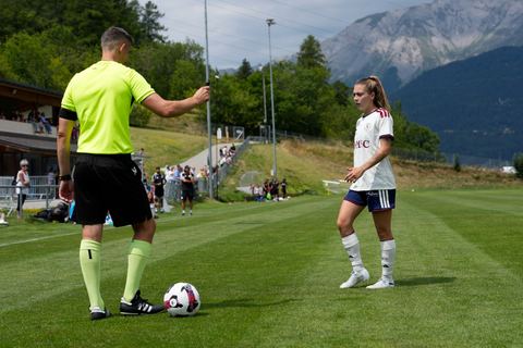 Crans-Montana, Switzerland - July 25: Ascension Martinez Salinas (8 SFCCF) during the AXA Women's Super League match between Servette FC Chenois Feminin and FC Sion Feminin at Stade du Christ-Roi on July 25, 2026 in Crans-Montana, Switzerland.