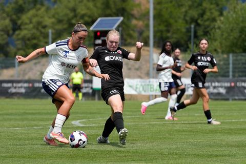 Crans-Montana, Switzerland - July 25: Gloria Marinelli (9 SFCCF) during the AXA Women's Super League match between Servette FC Chenois Feminin and FC Sion Feminin at Stade du Christ-Roi on July 25, 2026 in Crans-Montana, Switzerland.