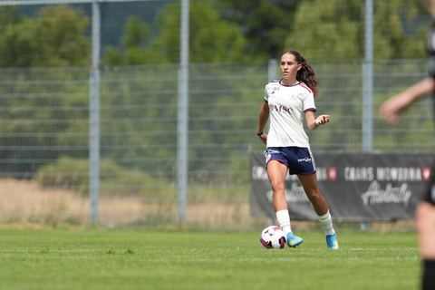 Crans-Montana, Switzerland - July 25: Amina Muratovic (23 SFCCF) during the AXA Women's Super League match between Servette FC Chenois Feminin and FC Sion Feminin at Stade du Christ-Roi on July 25, 2026 in Crans-Montana, Switzerland.