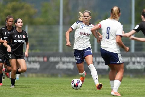 Crans-Montana, Switzerland - July 25: De al m da Eira Stefanie (64 SFCCF) during the AXA Women's Super League match between Servette FC Chenois Feminin and FC Sion Feminin at Stade du Christ-Roi on July 25, 2026 in Crans-Montana, Switzerland.